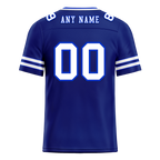 Custom Blue Sleeve Stripes White Personalized Authentic Football Jersey FBJ02-bc0f08a