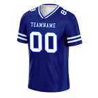 Custom Blue Sleeve Stripes White Personalized Authentic Football Jersey FBJ02-bc0f08a