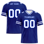 Custom Blue Sleeve Stripes White Personalized Authentic Football Jersey FBJ02-bc0f08a