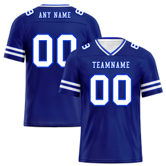 Custom Blue Sleeve Stripes White Personalized Authentic Football Jersey FBJ02-bc0f08a