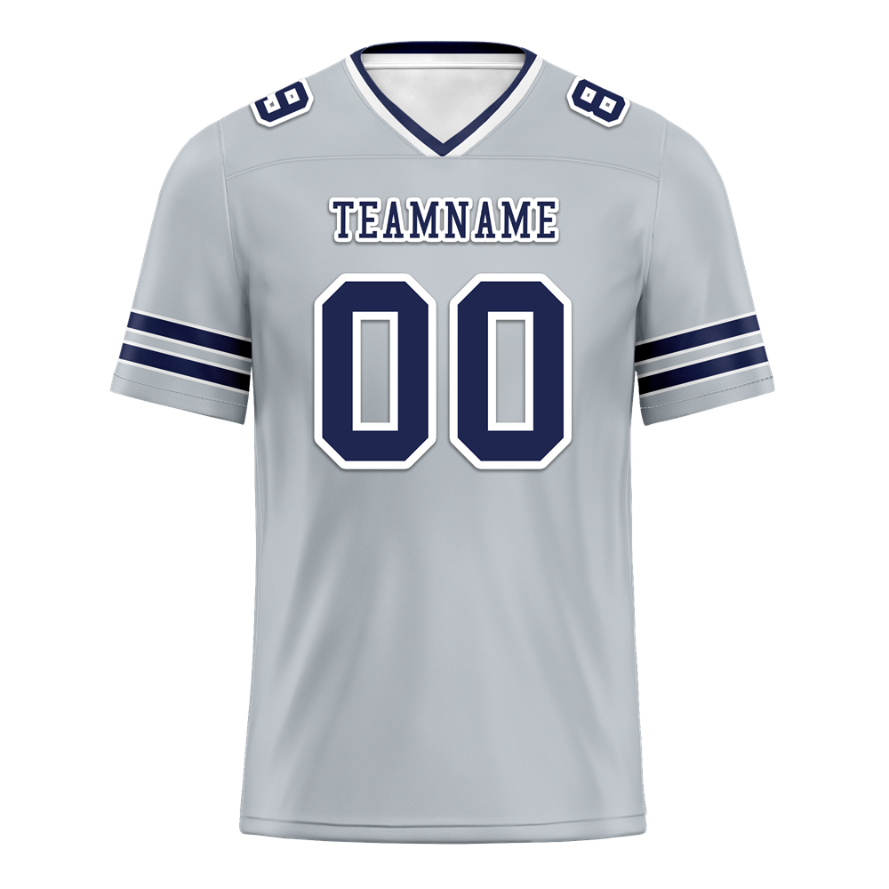 Custom Grey Sleeve Stripes Black Personalized Authentic Football Jersey FBJ02-bc0f08b