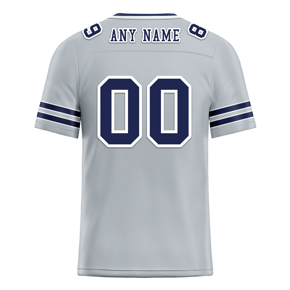 Custom Grey Sleeve Stripes Black Personalized Authentic Football Jersey FBJ02-bc0f08b