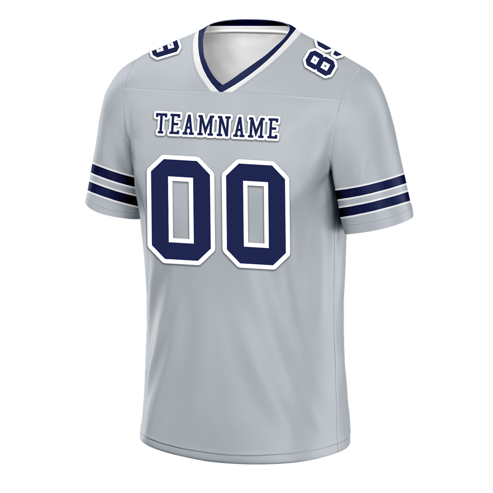 Custom Grey Sleeve Stripes Black Personalized Authentic Football Jersey FBJ02-bc0f08b