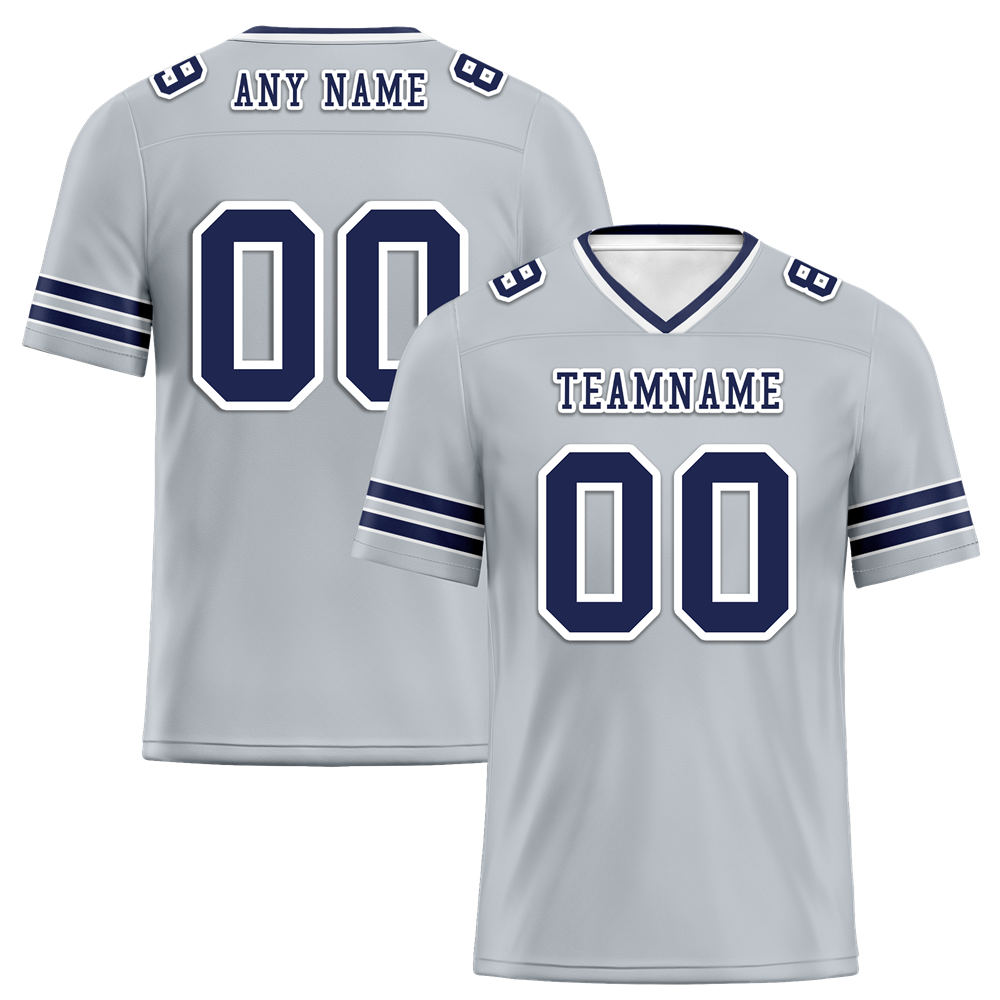 Custom Grey Sleeve Stripes Black Personalized Authentic Football Jersey FBJ02-bc0f08b