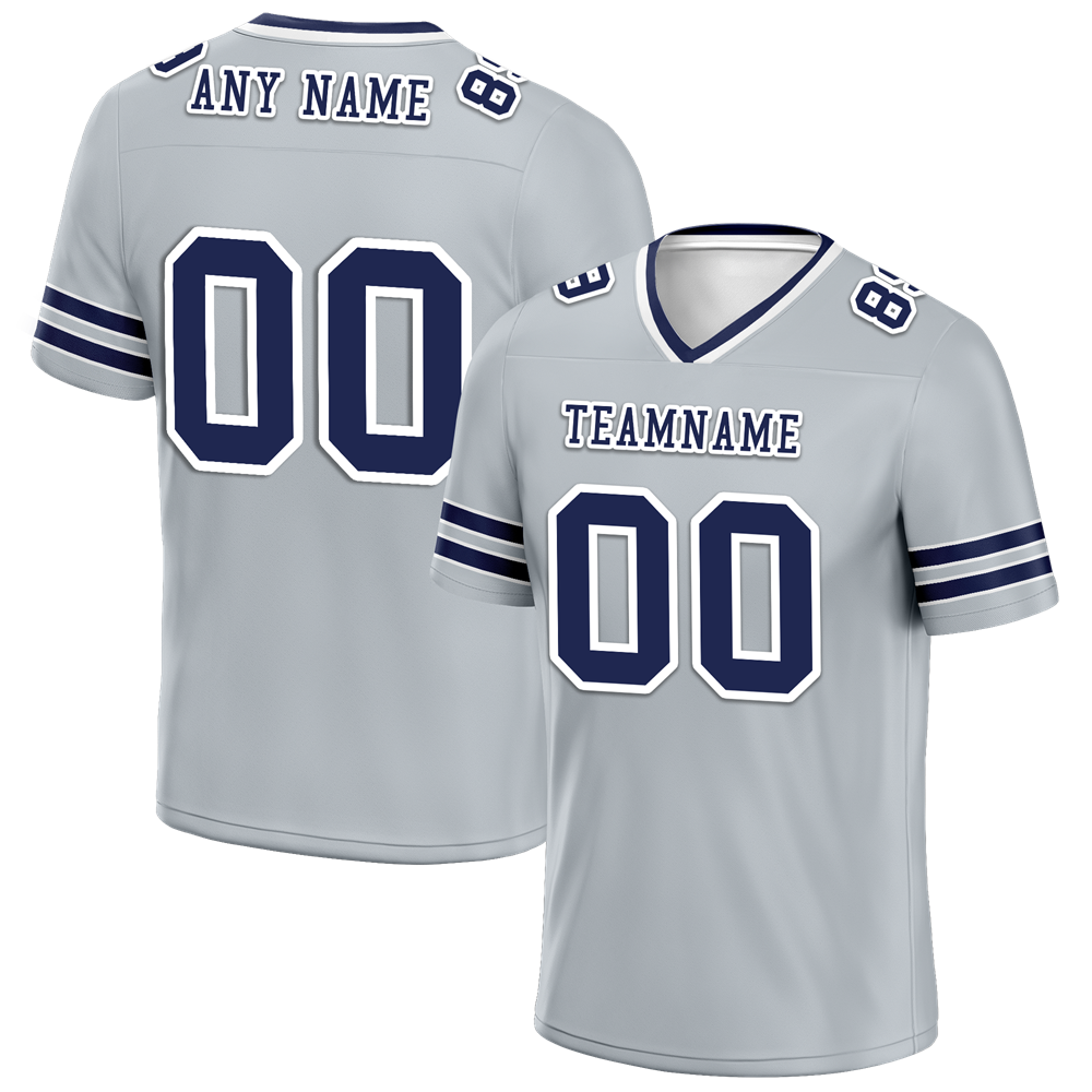 Custom Grey Sleeve Stripes Black Personalized Authentic Football Jersey FBJ02-bc0f08b