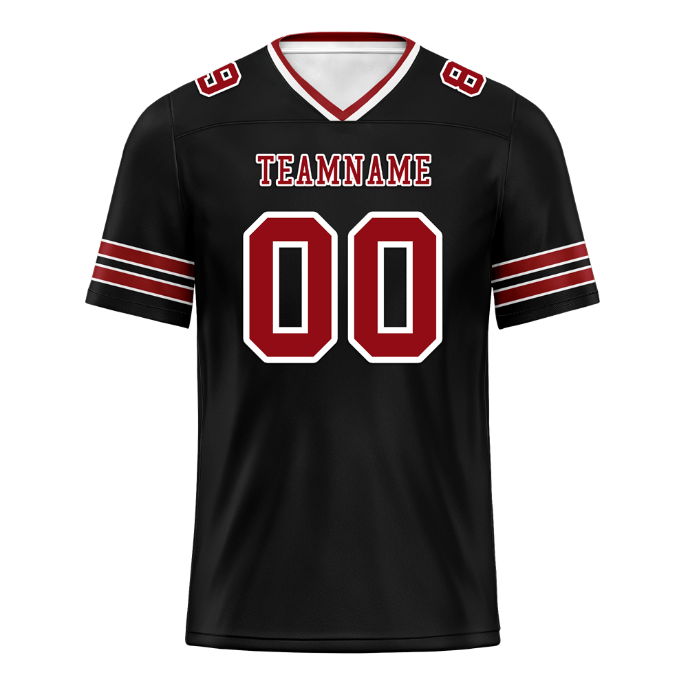 Custom Black Sleeve Stripes Brown Personalized Authentic Football Jersey FBJ02-bc0f08c