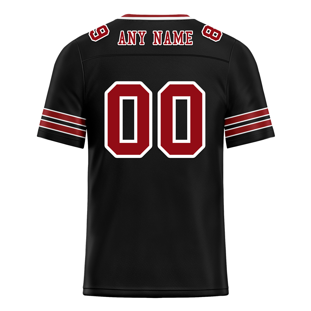 Custom Black Sleeve Stripes Brown Personalized Authentic Football Jersey FBJ02-bc0f08c