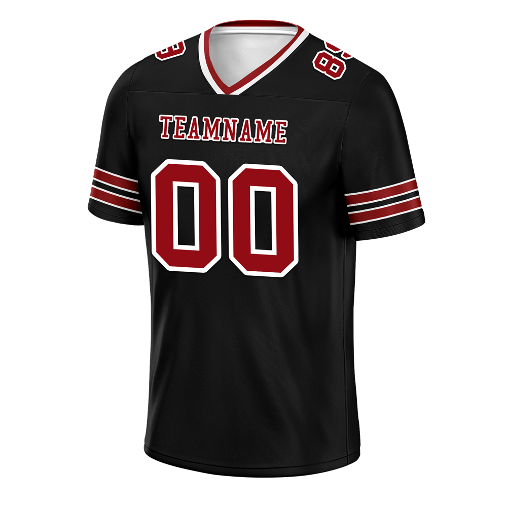 Custom Black Sleeve Stripes Brown Personalized Authentic Football Jersey FBJ02-bc0f08c