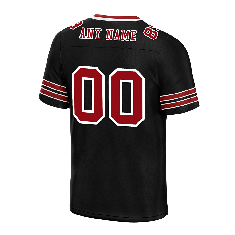 Custom Black Sleeve Stripes Brown Personalized Authentic Football Jersey FBJ02-bc0f08c