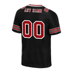 Custom Black Sleeve Stripes Brown Personalized Authentic Football Jersey FBJ02-bc0f08c