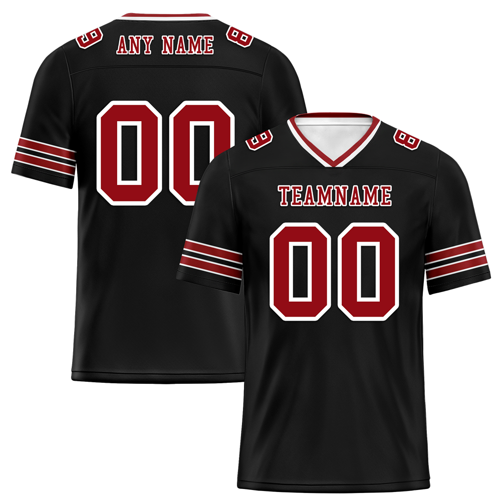 Custom Black Sleeve Stripes Brown Personalized Authentic Football Jersey FBJ02-bc0f08c