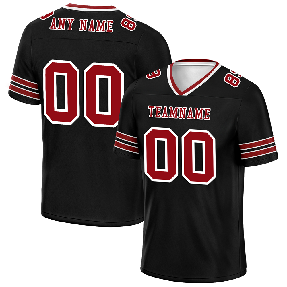 Custom Black Sleeve Stripes Brown Personalized Authentic Football Jersey FBJ02-bc0f08c