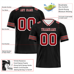 Custom Black Sleeve Stripes Brown Personalized Authentic Football Jersey FBJ02-bc0f08c