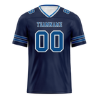 Custom Black Sleeve Stripes Blue Personalized Authentic Football Jersey FBJ02-bc0f08d