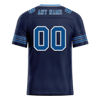 Custom Black Sleeve Stripes Blue Personalized Authentic Football Jersey FBJ02-bc0f08d