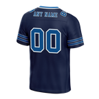Custom Black Sleeve Stripes Blue Personalized Authentic Football Jersey FBJ02-bc0f08d