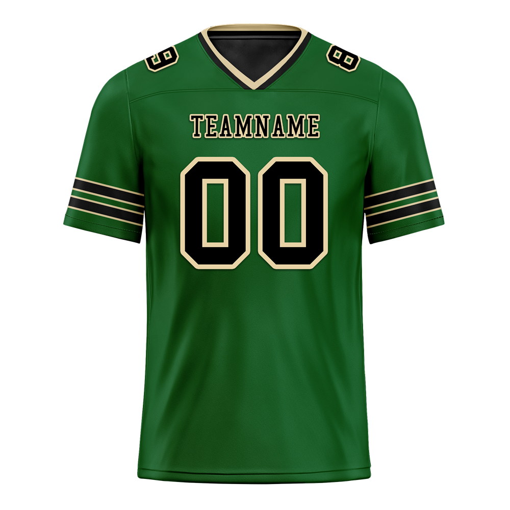 Custom Green Sleeve Stripes Black Personalized Authentic Football Jersey FBJ02-bc0f08e