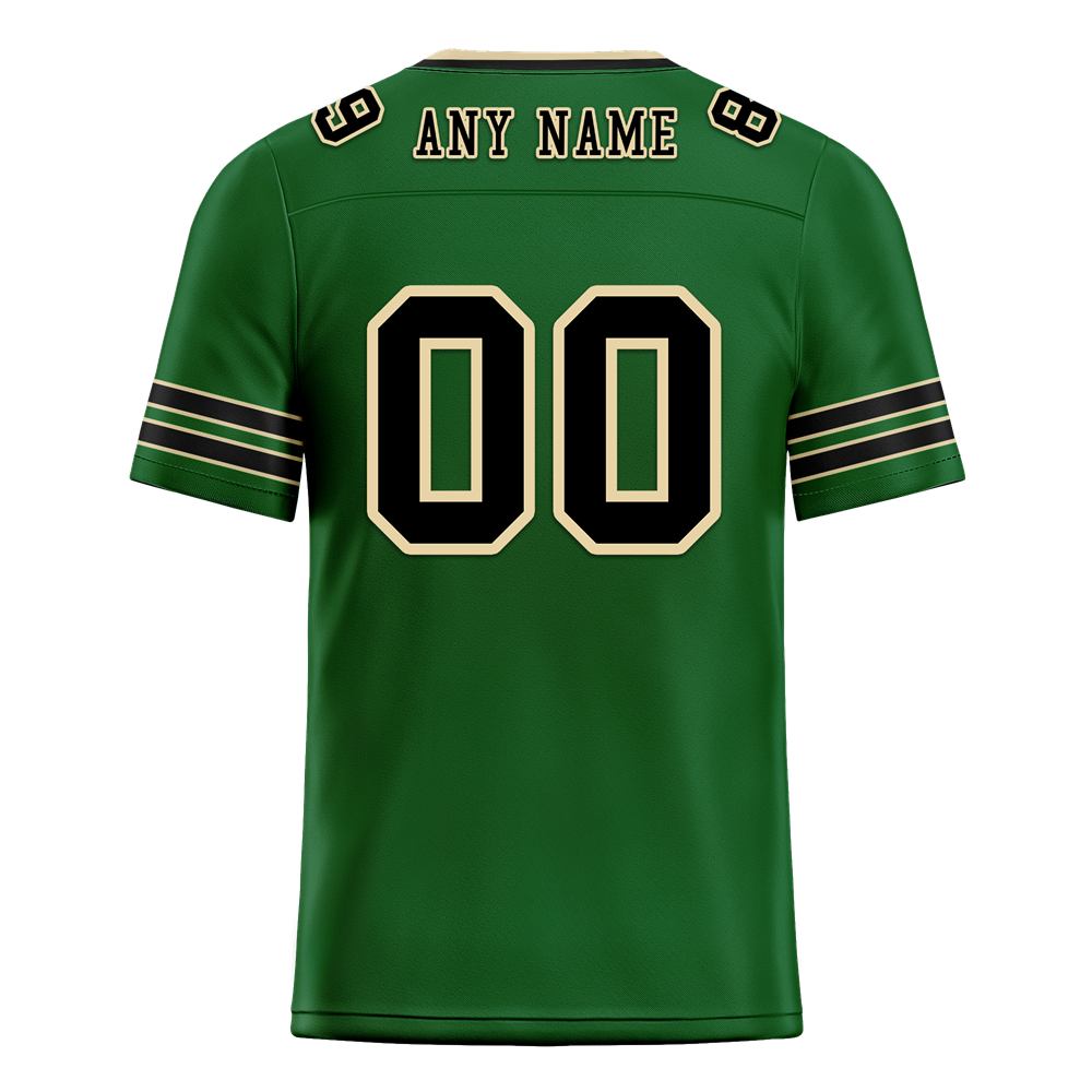 Custom Green Sleeve Stripes Black Personalized Authentic Football Jersey FBJ02-bc0f08e