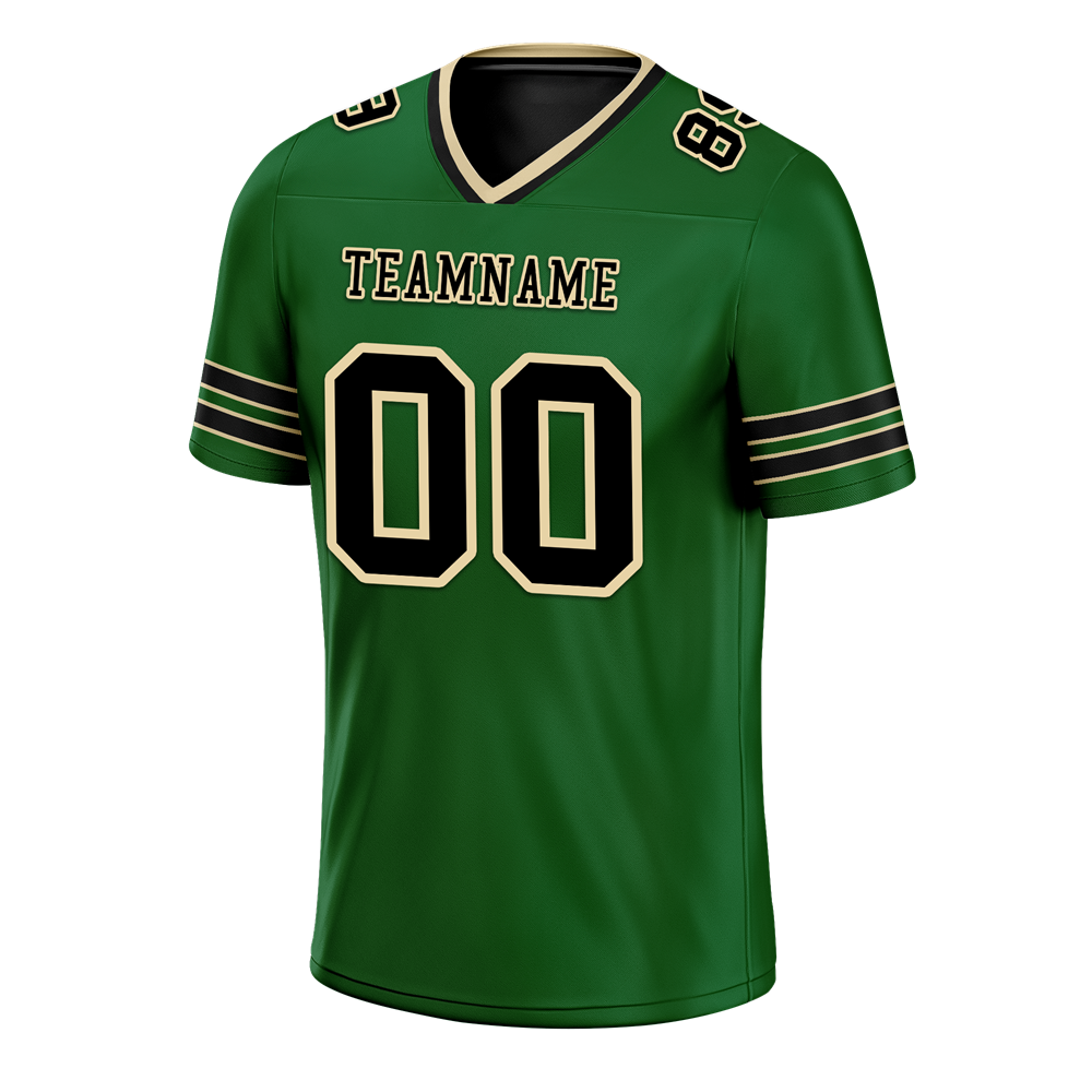 Custom Green Sleeve Stripes Black Personalized Authentic Football Jersey FBJ02-bc0f08e