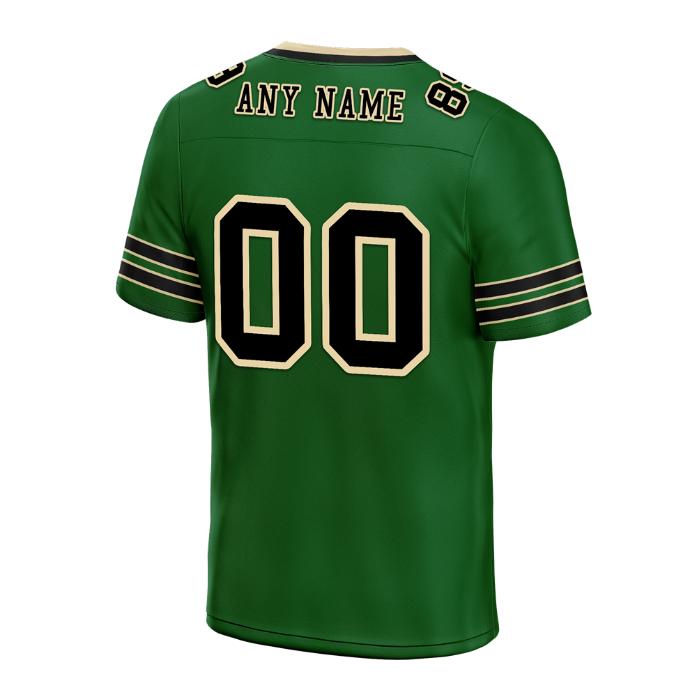 Custom Green Sleeve Stripes Black Personalized Authentic Football Jersey FBJ02-bc0f08e