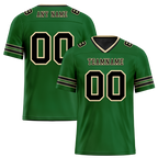 Custom Green Sleeve Stripes Black Personalized Authentic Football Jersey FBJ02-bc0f08e