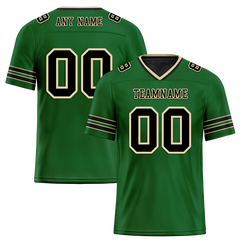 Custom Green Sleeve Stripes Black Personalized Authentic Football Jersey FBJ02-bc0f08e