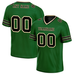 Custom Green Sleeve Stripes Black Personalized Authentic Football Jersey FBJ02-bc0f08e