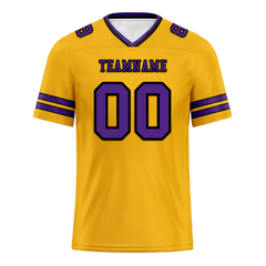 Custom Yellow Sleeve Stripes Purple Personalized Authentic Football Jersey FBJ02-bc0f08f