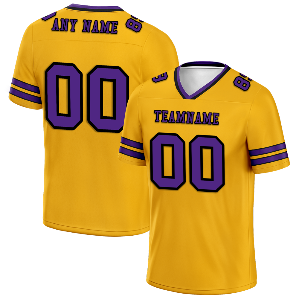 Custom Yellow Sleeve Stripes Purple Personalized Authentic Football Jersey FBJ02-bc0f08f