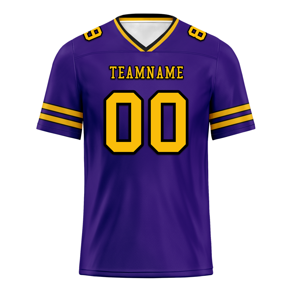 Custom Purple Sleeve Stripes Yellow Personalized Authentic Football Jersey FBJ02-bc0f087