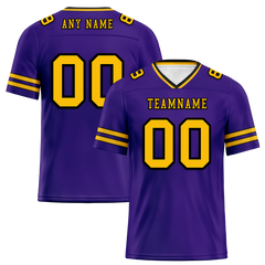 Custom Purple Sleeve Stripes Yellow Personalized Authentic Football Jersey FBJ02-bc0f087