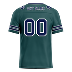 Custom Green Sleeve Stripes Blue Personalized Authentic Football Jersey FBJ02-bc0f088