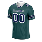 Custom Green Sleeve Stripes Blue Personalized Authentic Football Jersey FBJ02-bc0f088
