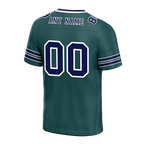 Custom Green Sleeve Stripes Blue Personalized Authentic Football Jersey FBJ02-bc0f088