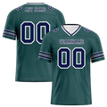 Custom Green Sleeve Stripes Blue Personalized Authentic Football Jersey FBJ02-bc0f088