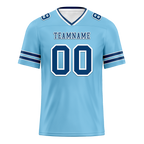 Custom Aqua Sleeve Stripes Blue Personalized Authentic Football Jersey FBJ02-bc0f089