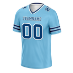 Custom Aqua Sleeve Stripes Blue Personalized Authentic Football Jersey FBJ02-bc0f089