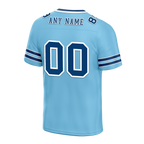 Custom Aqua Sleeve Stripes Blue Personalized Authentic Football Jersey FBJ02-bc0f089