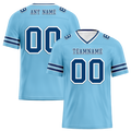 Custom Aqua Sleeve Stripes Blue Personalized Authentic Football Jersey FBJ02-bc0f089