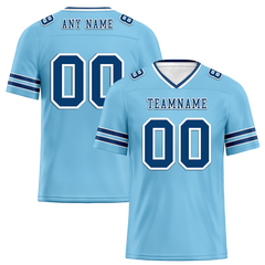 Custom Aqua Sleeve Stripes Blue Personalized Authentic Football Jersey FBJ02-bc0f089