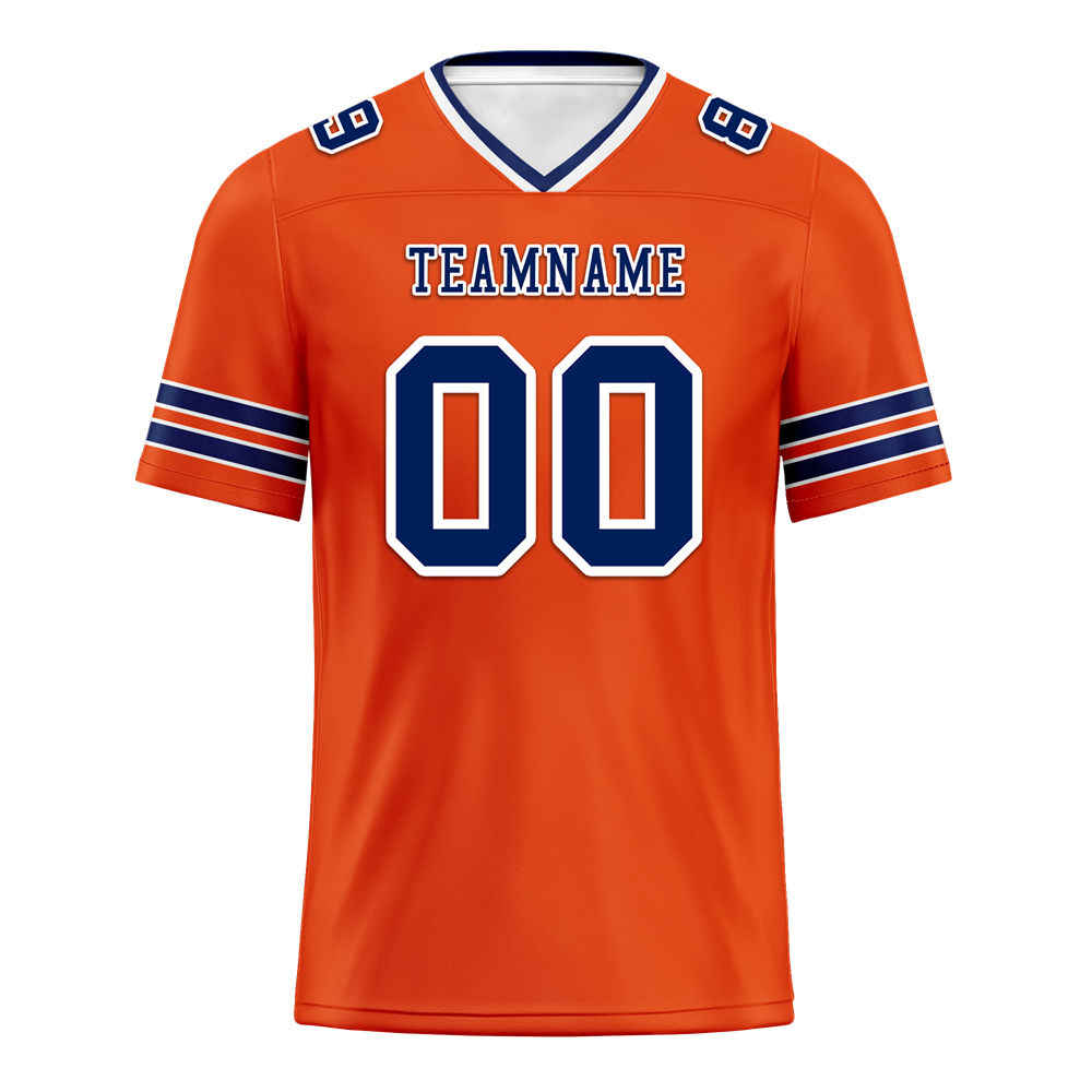 Custom Red Sleeve Stripes Blue Personalized Authentic Football Jersey FBJ02-bc0f090