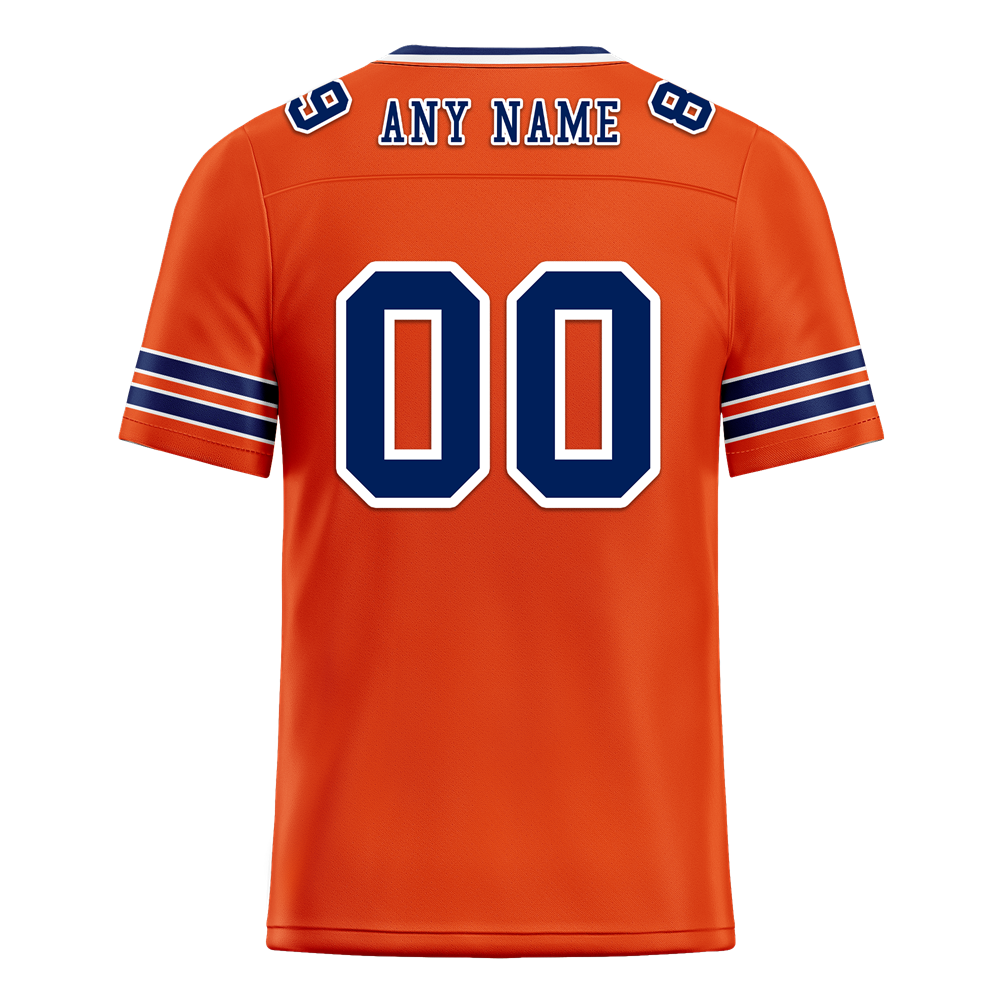 Custom Red Sleeve Stripes Blue Personalized Authentic Football Jersey FBJ02-bc0f090