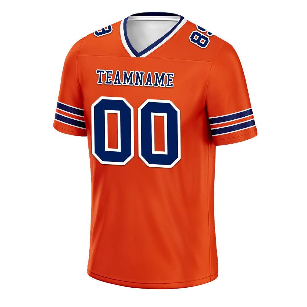 Custom Red Sleeve Stripes Blue Personalized Authentic Football Jersey FBJ02-bc0f090