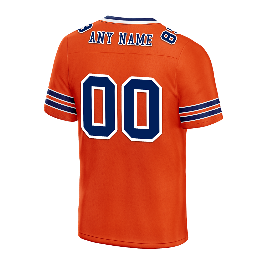 Custom Red Sleeve Stripes Blue Personalized Authentic Football Jersey FBJ02-bc0f090