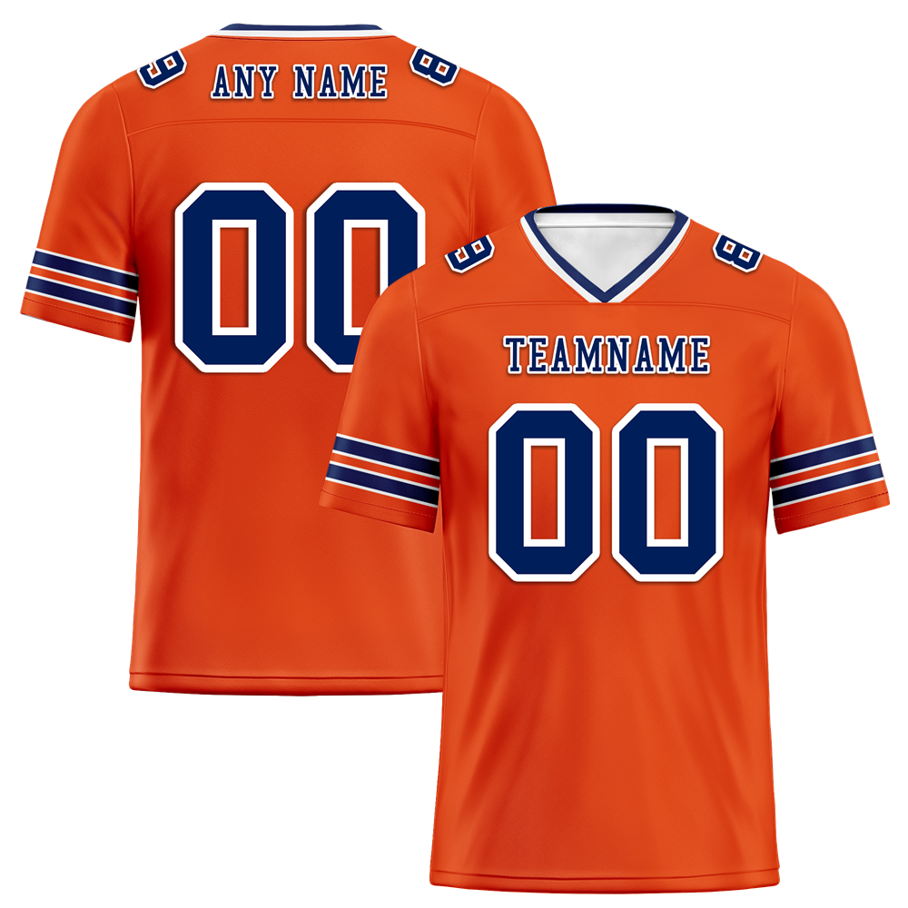 Custom Red Sleeve Stripes Blue Personalized Authentic Football Jersey FBJ02-bc0f090