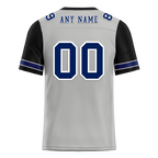 Custom Grey Black Two Tone Blue Personalized Authentic Football Jersey FBJ02-bc0f09a