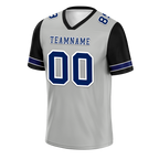 Custom Grey Black Two Tone Blue Personalized Authentic Football Jersey FBJ02-bc0f09a