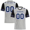 Custom Grey Black Two Tone Blue Personalized Authentic Football Jersey FBJ02-bc0f09a