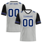 Custom Grey Black Two Tone Blue Personalized Authentic Football Jersey FBJ02-bc0f09a