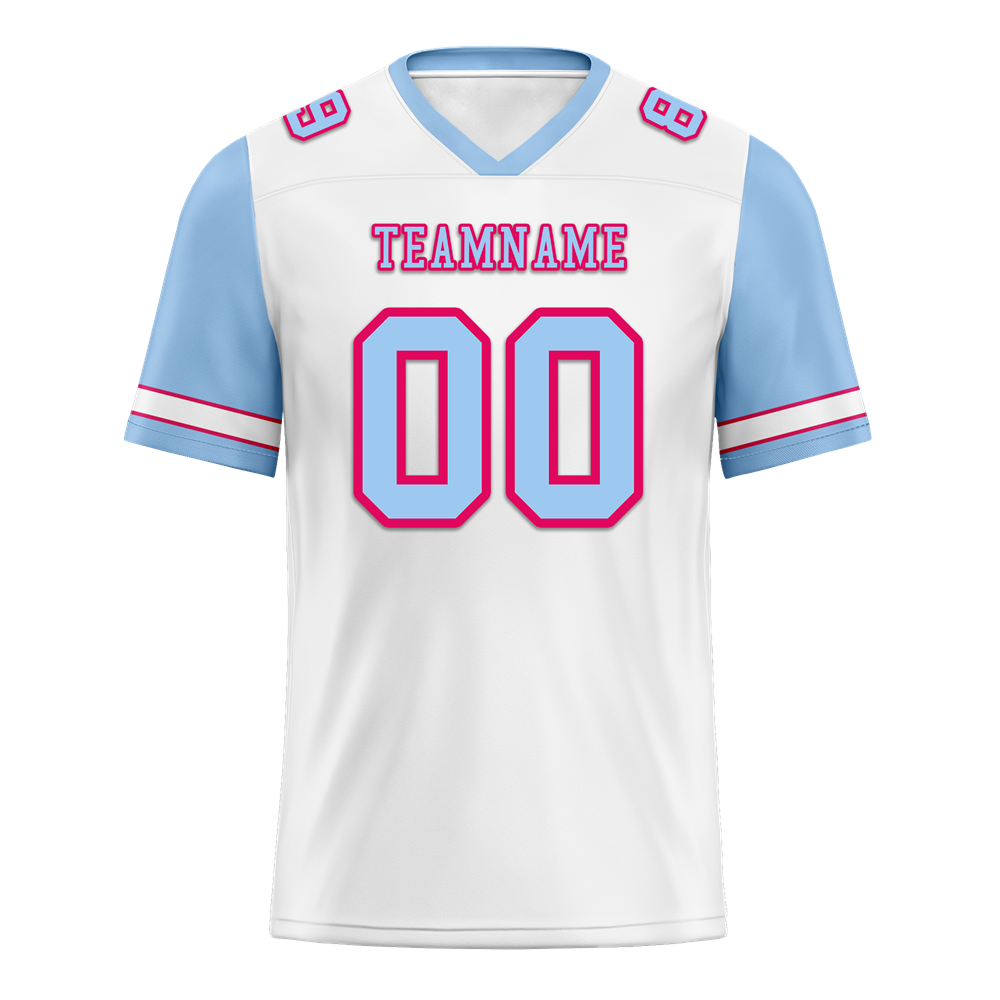 Custom White Aqua Two Tone Aqua Personalized Authentic Football Jersey FBJ02-bc0f09b